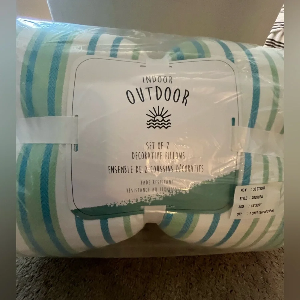 NWT Unique Impex Indoor Outdoor Made in India Set of 2 Decorative Pillows